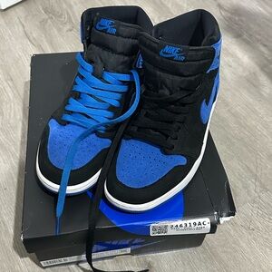 Nike Men's Black and Blue High-Top Sneakers